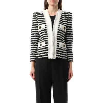 BALMAIN WOMEN'S 4PKT MARINIERE TWEED JACKET