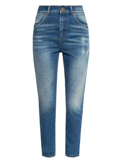 BALMAIN WOMEN'S 5 PKTS MEDIUM BLUE SLIM JEANS