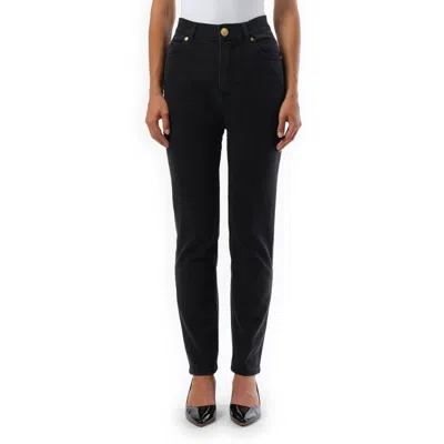 Balmain Women's 5 Pockets Slim Black Washed Denim