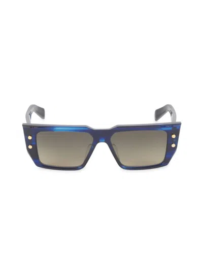 Balmain Women's 54mm Rectangle Sunglasses In Blue