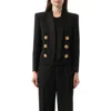 Balmain Women's 6 Btn Grain De Poudre Jacket In Black