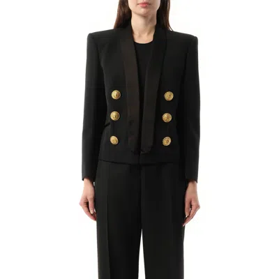BALMAIN WOMEN'S 6 BTN SATIN GDP JACKET