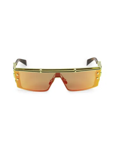 Balmain Women's 75mm Solid Shield Sunglasses In Gold