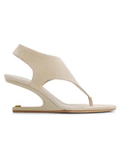 Balmain Women's 75mm Suede Slingback Sandals In Neutral