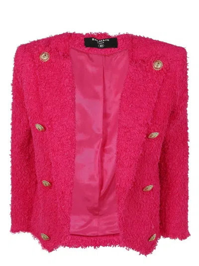 BALMAIN WOMEN'S 8 BUTTON TWEED SPENCER JACKET