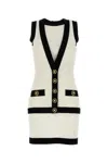 Balmain Knitted Sleeveless Mini Dress In Multicolor