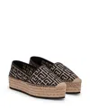 Balmain Espadrilles Mit Monogrammmuster In Black