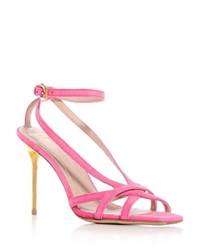 Balmain Women's Ankle Strap High Heel Sandals In Pink