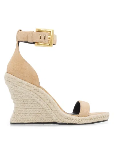 Balmain Women's Anthem 95mm Wedge Espadrilles In Brown