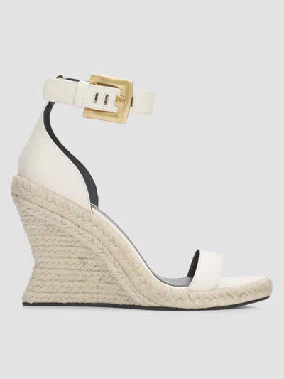 Balmain Women's Anthem 95mm Wedge Espadrilles In White
