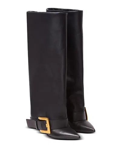 BALMAIN WOMEN'S ANTHEM CALFSKIN LEATHER BOOTS