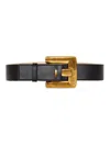 Balmain Anthem Leather Belt In Black