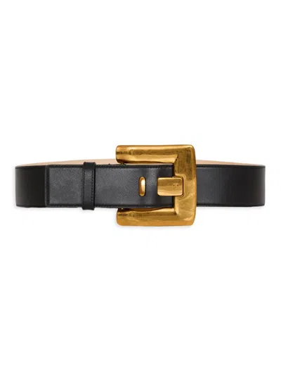 BALMAIN WOMEN'S ANTHEM THICK LEATHER BELT
