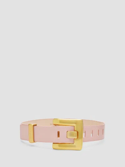Balmain Women's Anthem Thick Leather Belt In Pink