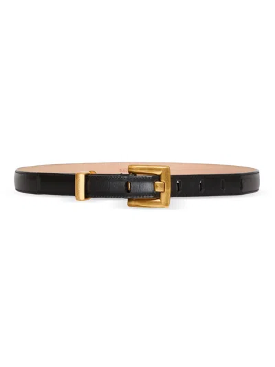 Balmain Women's Anthem Thin Leather Belt In Pattern