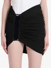 BALMAIN BALMAIN WOMEN ASYMMETRIC BLACK MINISKIRT