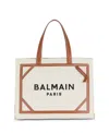 Balmain Women's B-army Medium Canvas And Leather Tote Bag In Beige