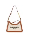 Balmain Women's B-army Canvas Bag With Leather Inserts In Beige