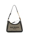 Balmain Lettering Detail Shoulder Bag In Khaki