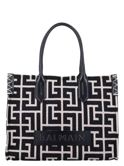 Balmain Women's B-army Shopper 36 Bag In Black,ivory