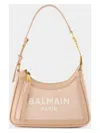 Balmain Women's B-army Shoulder Bag-suede Leather&logo In Nuderose