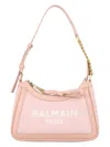 Balmain Women's B-army Shoulder Bag-suede Leather&logo In Nude Pink