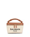 Balmain Women B-army Canvas Vanity Case In Beige