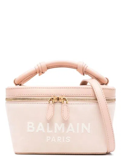 BALMAIN WOMEN'S B-ARMY VANITY CASE-SUEDE LEATHER&LOGO
