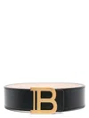 Balmain Black Smooth Calfskin B-belt Belt In Black