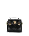 Balmain B-buzz 23 Crocodile-embossed Tote Bag In Black
