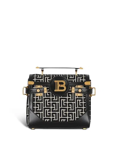 BALMAIN WOMEN'S B-BUZZ 23 BAG IN JACQUARD AND LEATHER