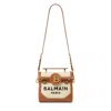 Balmain Stylish B-buzz 23 Handbag For Women In Mixed Colors In Natural/brown