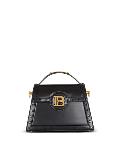 Balmain Small B-buzz Dynasty Leather Shoulder Bag In Black