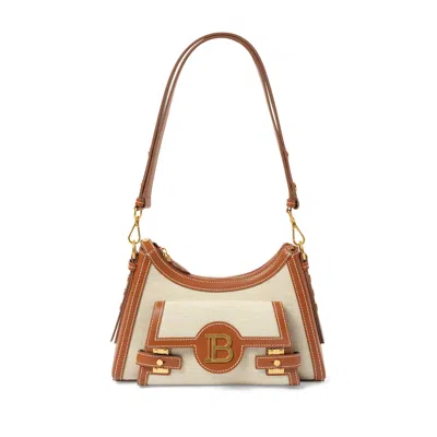 BALMAIN WOMEN'S B-BUZZ HOBO CANVAS & LEATHER SHOULDER BAG