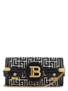 Balmain B Buzz 23 Embossed Labryinth Monogram Leather Clutch In Black