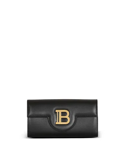 Balmain Women's B-buzz Leather Wallet In Black