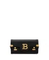 Balmain B-buzz Pouch 23 Leather Clutch In Black
