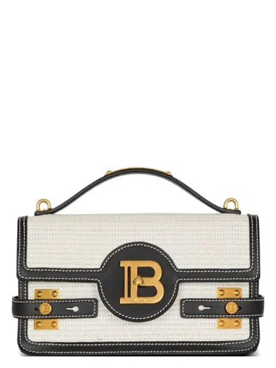 Balmain Women's B-buzz Shoulder 24-raphia&calfskin