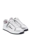 Balmain B-court Printed Calfskin Low-top Sneakers In White