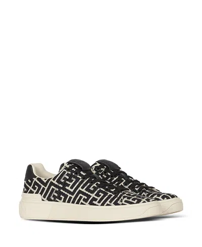 BALMAIN WOMEN'S B-COURT TRAINERS WITH JACQUARD MONOGRAM