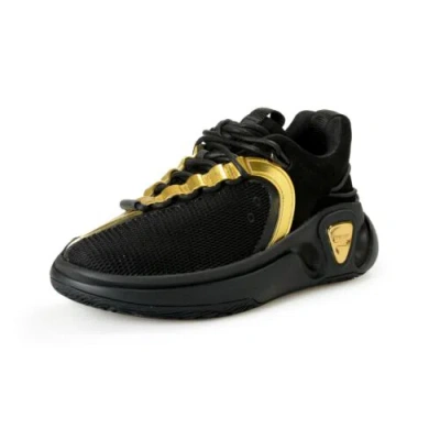 Pre-owned Balmain Women's "b Runner" Canvas & Leather Athletic Sneakers Shoes Us 8 Eur 38 In Black