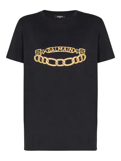 BALMAIN BALMAIN WOMEN BALMAIN CHAIN PRINT T-SHIRT