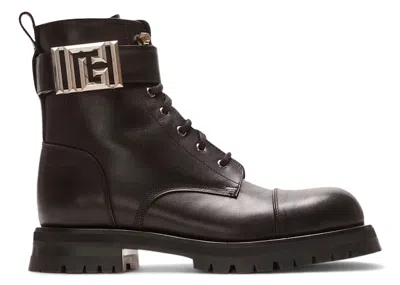 Pre-owned Balmain Women's  Charlie Leather Ranger Boots Sneakers In Black