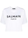 Balmain Logo Cotton Jersey Cropped T-shirt