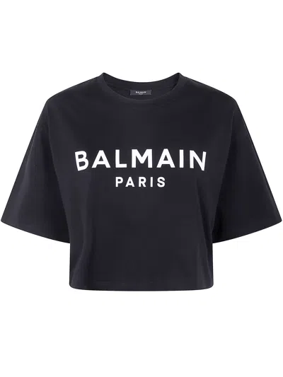 BALMAIN BALMAIN WOMEN BALMAIN PRINTED CROPPED T-SHIRT