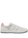 Balmain Swan Suede Low-top Sneakers In Roseblanc