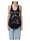 Balmain Women's Beauty Print Jersey & Muslin Top In Black