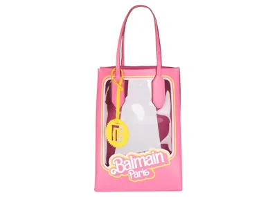 Pre-owned Balmain Women's  X Barbie Folded Shopping Bag In Pink
