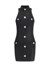 Balmain Baroque Bouclette Bodycon Mini Dress In Blue