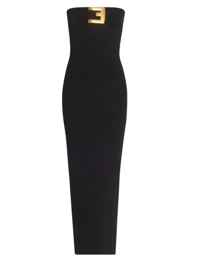 Balmain Women's Belted Compact Jersey Gown In Black